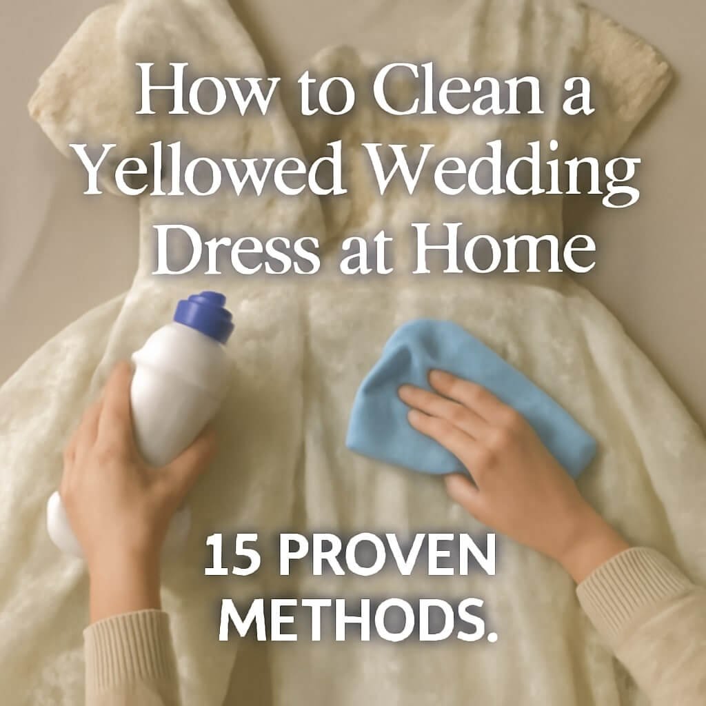 how to clean a yellowed wedding dress at home