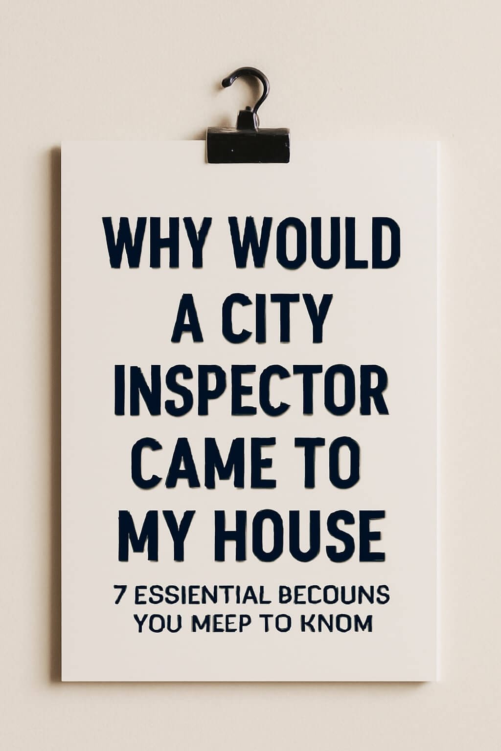 why would a city inspector came to my house
