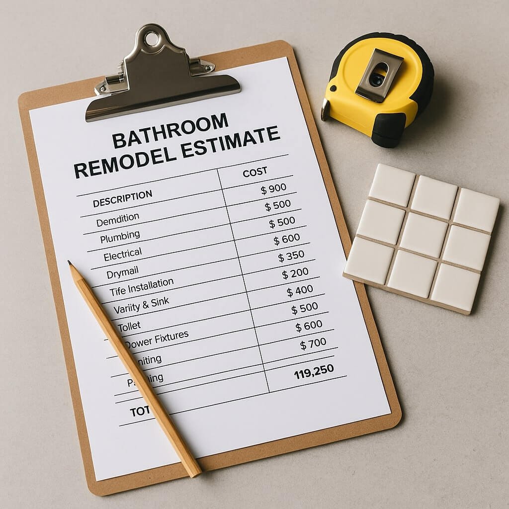 3 Key Elements in a Bathroom Remodel Estimate Sample